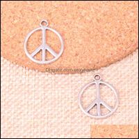 Wholesale Charms Jewelry Findings Components Peace Sign Symbol Mm Antique Making Pendant Fit Vintage Tibetan Sier Diy Handmade T2 Dr