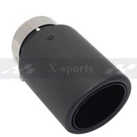 Wholesale Car Carbon Fibre Matte Exhaust System Muffler Pipe Tip Straight Universal Black Stainless Mufflers Decorations For Akrapovic