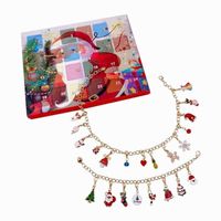 Wholesale 24 Days Christmas Countdown Advent Calendar Blind Jewelry Toy Box DIY Necklace Charm Bracelet Set Mystery Xmas Party Themed Gifts for Kids Girls H81IIO7