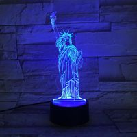 Wholesale Night Lights USA Statue Of Liberty D Lamp LED USB Nightlights Touch RGB Colors Changing Table Desk Light Bedside Home Decoration