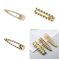 Wholesale Trendy Rhinestone Pearl Hair Clip Luxury Girls Geometric Triangle Square Crystal Haires Barrette Party Wedding BB Clips Y2