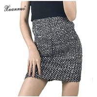 Wholesale Skirts XuanNuo Women Mini Skirt High Waist Sequined Ladies Solid Sexy Club Jumper Silver Bandage Hip Pencil Bling