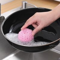 Wholesale Sponge Bowl Cleaning Brush Scouring Pad Plastic Dish Sponge Kitchen Pot Cleaner Washing Kitchen Tool RRE11900