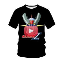 Wholesale Men s T Shirts Mazinger Z Anime Movie Robot Streetwear d Print T shirt Fashion Casual Kids Boys Girls