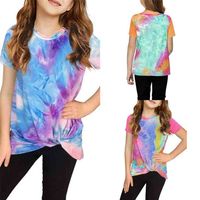 Wholesale Designers T Shirt Top Clothes Children s Summer Girls Short Sleeve Color Tie Dye Pattern Round Neck Fashion Children Wear Boys Clothing T Shirts G600MW9