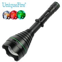 Wholesale Flashlights Torches UniqueFire XPE White Green Red Light Torch mm Convex Lens Zoom Focus Lanterna Portable LED For Hunting