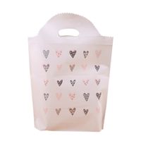 Wholesale 50PCS PACK Shopping Bag Packaging Degradable Bio Compostable Die Cut Handle Plastic Bag Pink Portable