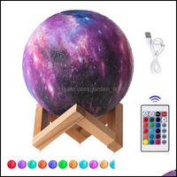 Wholesale Indoor Lights Lighting Cm D Printed Starry Sky Planet Moon Colors Change Led Night Light Galaxy Lamp Bedroom Decor Creative Gift D