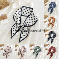 Wholesale Satin Silk Scarf Skinny Long Ribbon Headbands Wrap Foulard Double side Female Handkerchief Neck Hair Tie Scarves Shawls