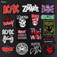 Wholesale Metal Band Cloth Patches Rock Music Fans Badges Embroidered Motif Applique Stickers Iron on for Jacket Jeans Decoration