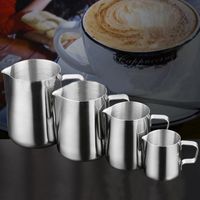 Wholesale Mugs LFrothing Pitcher Stainless Steel Frothing Coffee Pull Flower Cup Cappuccino Milk Pot Espresso Cups Latte Frother