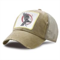 Wholesale Viking Eagle Vintage Printing Mesh Baseball Caps Unisex Retro Trucker Cap Sun Shade Hat Hip Hop Sports Snapback