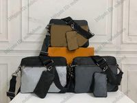 Wholesale Trio Messenger Bag sets Handbag Designer Mens Luxurys Shoulder Bags Crossbody Small coin purse Removable front zipped pocket M69443