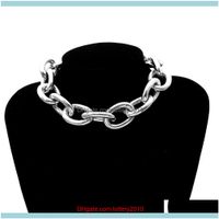 Wholesale Pendant Necklaces Pendants Jewelrywomen Punk Big Linked Glossy Chain Necklace Choker Bracelet Jewelry Decor Drop Delivery Bjzeh