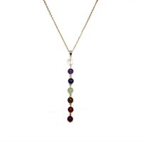 Wholesale Chakra Natural Gem Stone Beads Pendant Necklace Yoga Reiki Healing Balancing Maxi Bijoux Femme Jewelry For Women Necklaces