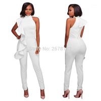 Wholesale Women s Jumpsuits Rompers Sexy Ruffles Sleeveless Women Jumpsuit Pants Summer Clothes White Yellow Black Blue Lady Office Formal Bodysuit