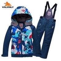 Wholesale 2021 Kids Boys Girls Ski Suit Winter Snowsuit Outdoor Snow Sets Hooded Ski Jacket Pants Snowboard Sets Children Clothing C H1023