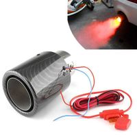 Wholesale Car LED Exhaust Muffler Tip Pipe Universal Red Blue Light Flaming Straight Car Modified Single Outlet Exhaust Pipe Tail Throat