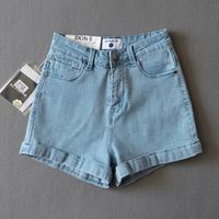 Wholesale 2021 Spring and Summer New Model High Waist Casual Elastic Crimped Jeans Shorts Hot Women s Pants