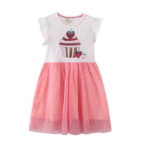 Wholesale Girl s Dresses Jumping Meters Summer Princess Girls Tutu Mesh Party Baby Frock Children s Clothes Fashion Beading Ice Cream Dress