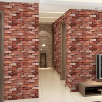 Wholesale Wallpapers D Wallpaper Roll Gray Pvc Back Stone Red Brick Blue Retro Grey