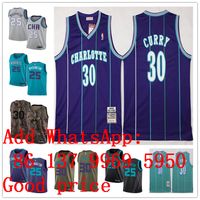 Wholesale Custom charlotte s Men women youth Hornets s Alonzo Mourning Dell Curry s Blue white Swingman Throwback Basketball Jersey