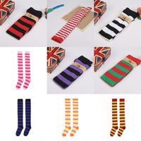 Wholesale Stocking Sock Over Knee For Sexy Girl Woman Cosplay Stripe Long Tube Stock Costume Halloween Party Cheerleading Thigh High Q2