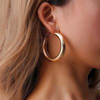 Wholesale Designer Earrings Ear studs Luxury Jewelry Personality MM Big Gold Hoops Minimalist Thick Tube Round Circle For Women Zinc Alloy Trendy Hiphop Rock