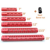 Wholesale Red Anodized inch Keymod Handguard Rail Free Floating Picatinny Mount System Steel Barrel Nut