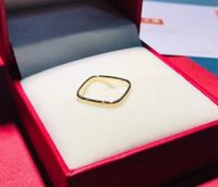 Wholesale Free deliv ery of K gold plated square plain ring