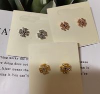 Wholesale 2021 Top Quality K Gold Plated Brand Stud Earring Crystal Rhinestone Letter earrings