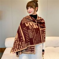 Wholesale Fashion temperament scarf imitation cashmere winter new poster letter color matching double sided shawl versatile student shawl female