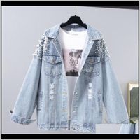 Wholesale Jackets Outerwear Coats Womens Clothing Apparel Drop Delivery Spring And Autumn Fashion Plus Size Casual Wash Abrasion Loose Female Vint