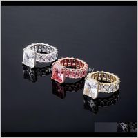 Wholesale Band Drop Delivery Big Square Diamond Luxury Elegance Engagement Rings For Women Fashion Wedding Ring Zircon Jewelry Accessories Ysbfz