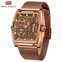 Wholesale Wristwatches MINI FOCUS Fashion Men Watch Top Brand Clock Male Stainless Steel Waterproof Sports Watches Tonneau Business Wristwatch