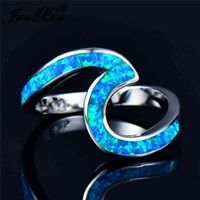 Wholesale I fdlk mens and womens rainbow lamp opal ring high quality silver blue green gift