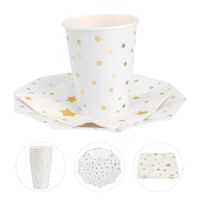 Wholesale Table Napkin Disposable Eco Friendly Plates Dishes Cups Napkins Tableware For Sharing Cake Dessert Gathering Picnic Birthday Party Golden F