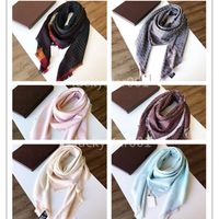 Wholesale 2021 G Square Scarf Oversize Classic Check Shawls Scarves For Men and Women Designer Kerchiefs luxury Gold silver thread plaid Shawl Multicolor Size