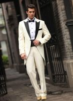 Wholesale Style Groom Tuxedos Shawl Lapel Men Suit Groomsmen Mens Wedding Suits Prom Tailcoat Jacket Pants bow knot girdle Men s Blazers