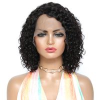 Wholesale Lace Wigs Curly Wave Short Bob Wig x1 Frontal Human Hair Side Part Front Pixie Cut Brazilian Remy