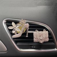 Wholesale Car Air Freshener Ladies Crystal Shoes Bag Perfume Diamond High Heels Jewelry