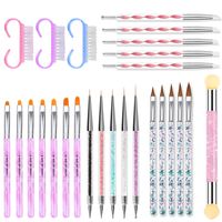 Wholesale Multiple UV Gel Acrylic Nail Art Brush Tool Set Brushes for Manicure Drawing Pen Builder Flat Liner Nails Design Decoration Painting Pencil