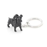 Wholesale Black Miniature Schnauzer Keychain Metal Dog Animal Key Chain Keyring Bag Charm Women Man Child Pet Jewellery Whole