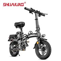 Wholesale Shuailing Lithium Battery Folding Electric Bicycle V W Brushless Motor Foldable Power Assisted And Manned Long Battery Life