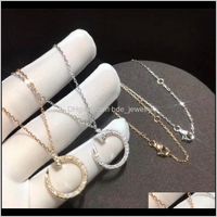 Wholesale Necklaces Pendants Jewelrysparkling Luxury Jewelry Pure Percent100 Sterling Sier Gold Pave White Sapphire Cz Diamond Gemstones Nail Pen