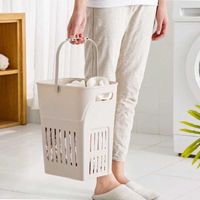 Wholesale Japanese Style Laundry Organizer Basket Large Eco Friendly Material Plastic Clothes Home Sundries Storage Bags
