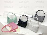 Wholesale Re Edition Mini Hobo Bag Triangle Diamond Imitation Crystal Crossbody Designer Tote Underarm Bags Luxurys Designers Bags