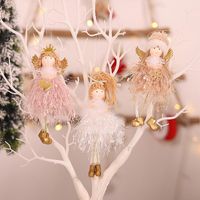 Wholesale Christmas Decorations pc Fluffy Crown Cap Ponytail Angel Girl Doll Toy Home Xmas Year Table Decor Tree Pendants Ornaments