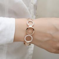Wholesale Fashion Stainless Steel Rose Gold Crystals Bracelet For Women Bangle Nickel Free Jewelry Gift