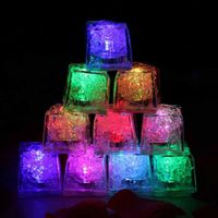 Wholesale Party Decoration Ice Cube LED Light Multicolour Changing Liquid Sensor Water Submersible Lamp For Wedding Club Bar Wine Glass